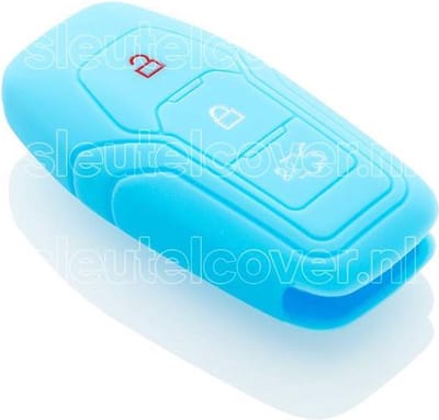Autosleutel Hoesje geschikt voor Ford - SleutelCover - Silicone Autosleutel Cover - Sleutelhoesje Lichtblauw