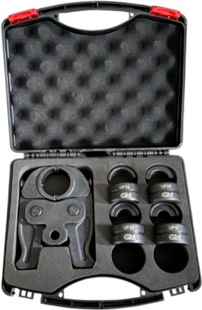 Germat Persbek Set UP-Press met Inschuifbare Klembekken 16 20 25 32 mm – Persbek voor Leidingwerk – Geschikt voor Hydraulische & Elektrische Perstangen – Professioneel