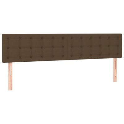 vidaXL - Hoofdborden - 160x5x78/88 - cm - stof - donkerbruin