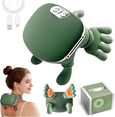 Ergonomische 4D Nek- en Schoudermassager met Warmte, Shiatsu Rugmassager, Draagbare Elektrische Massager voor Spierontspanning en Pijnverlichting, Ideaal als Cadeau voor Mannen