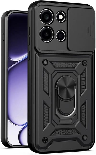 Hoesje geschikt voor OnePlus Nord 6 - Phonesta CamShield Back Cover met Camera Slider - Zwart
