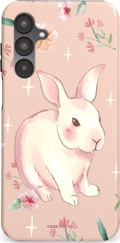 Casetastic Hoesje Geschikt voor Samsung A16 - Stijlvolle Beschermende Duo-layer Case - Schattig konijntje