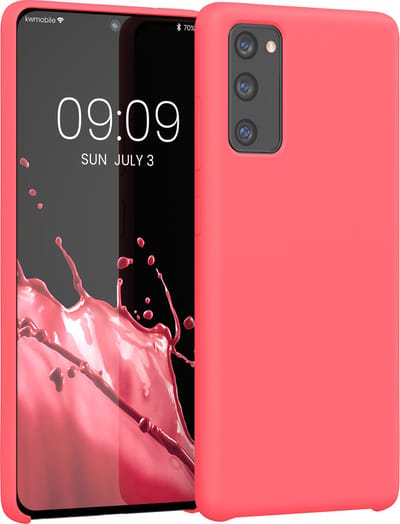 kwmobile telefoonhoesje geschikt voor Samsung Galaxy S20 FE - Hoesje met siliconen coating - Smartphone case in neon koraal