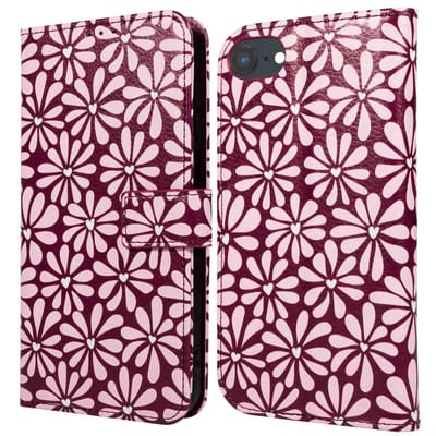 imoshion Hoesje - Geschikt voor Apple iPhone SE (2022) / SE (2020) / 8 / 7 / 6s / 6 - Design Bookcase smartphone - Bloom Love Blush