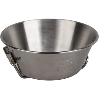 Kampeer Opvouwbare Kom Roestvrij Staal Multifunctioneel Draagbaar Opvouwbare Kom voor Picknick BBQ 300ml gray