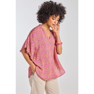 DIDI Dames Blouse Souvenir Pink Canope print maat 34
