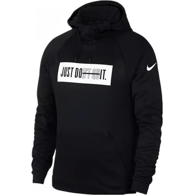 Nike JDI Logo Print Hoodie Pullover Heren Tops Zwart 931813-010 M black