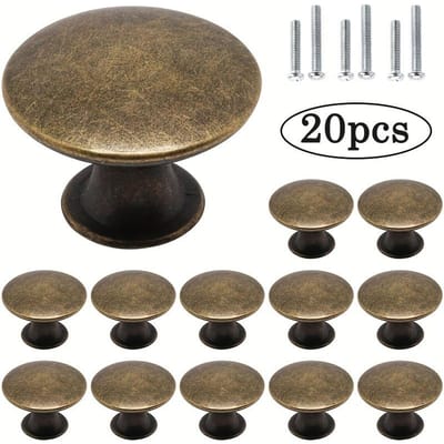 12/20 stuks Kastknoppen Gemaakt van Zinklegering, 1,14*0,83 Inch, Teal Keukenkastknoppen, Hardware Ronde Trekkers, voor Lade, Dressoirknoppen, met Schroeven 20PCS