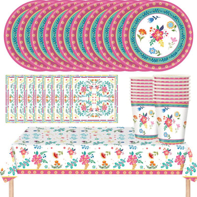 Papieren Bloemen Party Servies Set voor Tea Party Decoraties