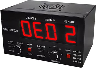 Boxing Timer, Digital Gym Timer - Gym Clock, Interval Timer, Training Timer, Interval Gym Timer with LED Display for Training, Boxing Equipment, 30 Seconds - 10 min Training and 0/30/60 Seconds Rest