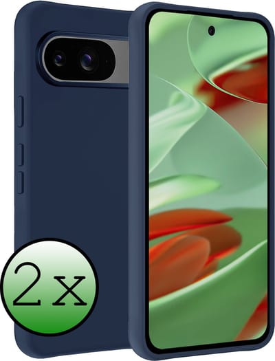 Hoesje 2 Stuks - Geschikt voor Google Pixel 9 - Sterk & Shockproof - Case Siliconen - Back Cover - Telefoon Hoes - Donkerblauw