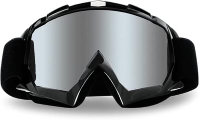 Ynkkvre - Sport Zonnebril - Sportbrillen - Crossbril - Skibril - Lichtgewicht Ontwerp Met Cirkelvormige Ventilatieopeningen En UV-bescherming - 1 - Universaal Voor ATV Dirt Bike En Fietsen Zilveren Lenzen