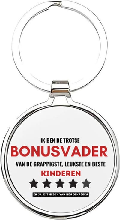 Akyol - ik ben een trotse bonusvader van de grappigste, leukste en beste kinderen ooit Sleutelhanger - Bonusvader - de leukste bonusvader - bonusvader sleutelhanger - papa sleutelhanger - sleutelhanger papa - familie sleutelhanger - 4 x 7,5 CM