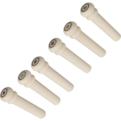 6 stuks been brugpinnen met sleuf, eindpinnen met puntinleg, vervangingsonderdelen voor akoestische gitaar