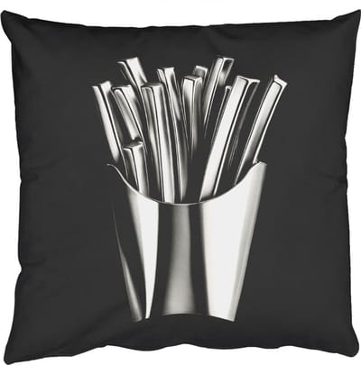 Sierkussens - Kussentjes Woonkamer - 50x50 cm - Frietjes - Futuristisch - Zilver
