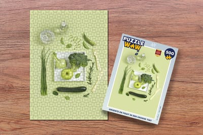 Puzzel Groente en fruit in een groene tint - Legpuzzel - Puzzel 500 stukjes