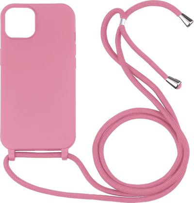 Hoesje geschikt voor iPhone X - Backcover - Koord - Softcase - Flexibel - TPU - Roze