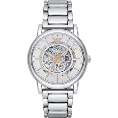 Emporio Armani Historische Collectie Zilverkleurig Metaal Heren Automatisch AR1980 zilver
