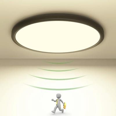 Led Plafondlamp met Bewegingssensor - 19W, 4000K, 1800 Lumen, Platte Ronde Lamp voor Binnen en Buiten