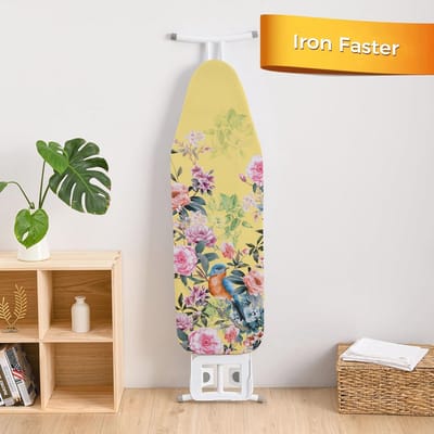 Strijkplankhoes 124 x 38 cm - 100% katoen, vilt, vlek- en schroeibestendig, verstelbaar, antislip