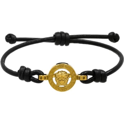 Versace Medusa Vlecht Leer Armband 1019668 1a00637 1b00v 1019668 1A00637 1B00V black