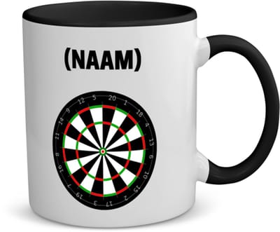 Akyol - darten met eigen naam koffiemok - theemok - zwart - Dartbord - darter - sport - 350 ML inhoud