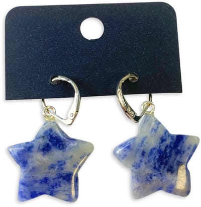 Sodaliet ster oorbellen - fashion jewelry