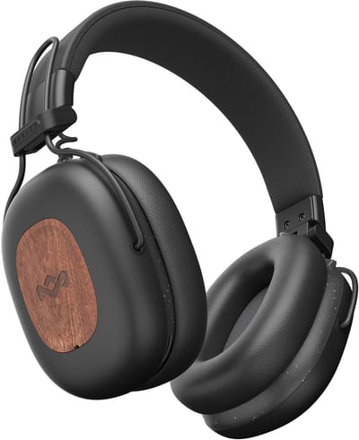 House of Marley Positive Vibration Rebel ANC Draadloze Koptelefoon - Active Noise Cancelling - Bluetooth Hoofdtelefoon - 130 uur Batterijduur - Ecofriendly Materialen - Zwart
