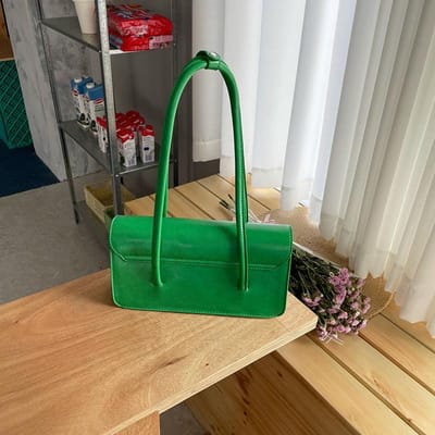Koreaanse Zomer Nieuwe Glad Leer Vierkante Flap Schoudertas Niche Veelzijdige Textuur Onderarmtas Dames