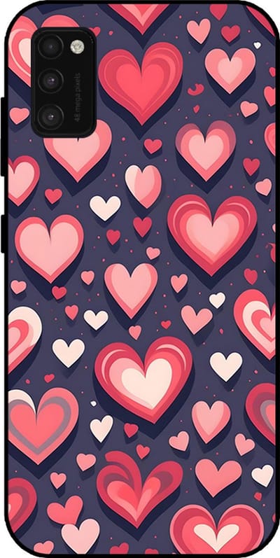 Smartphonica Telefoonhoesje Geschikt voor Samsung Galaxy A41 met Hartjes Opdruk - TPU Backcover Case With Heart Design geschikt voor Samsung Galaxy A41