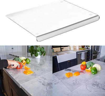 Framehack - Snijplank van transparant acryl voor aanrecht, antislip snijplank van transparant acryl met lip, acryl snijplank met stoprand