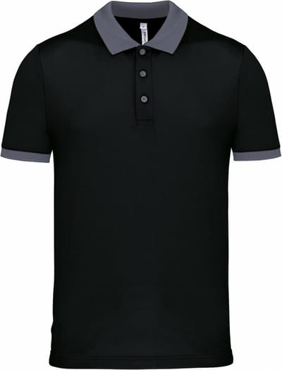 Proact Poloshirt Sport Pro premium quality - zwart/grijs - mesh polyester stof - voor heren XL