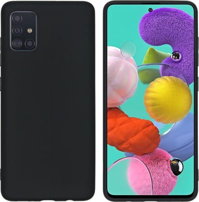 Siliconen back cover case - Geschikt voor Samsung Galaxy A51 - TPU hoesje zwart