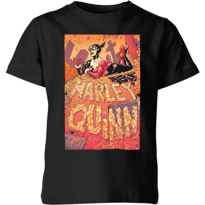 Batman Harley Quinn Cover Kids' T-Shirt - Black - 146/152 (11-12 jaar)