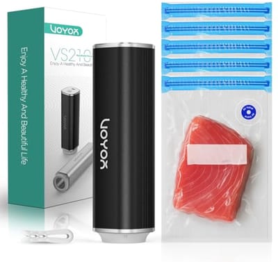 Draagbare vacuümmachine voor voedselbewaring met 5 vacuümzakken - Compact en draadloos