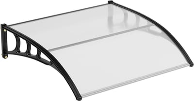 Deurluifel 150x100cm - Policarbonaat Waterdicht Weerbestendig UV-bescherming - Robuust Zonnescherm Transparant Paneel met Middenbalk - Voor Zon Regen en Sneeuw - Transparant