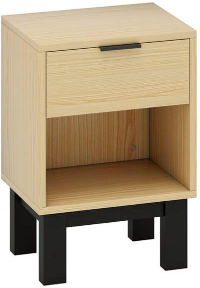 Clruro Nachtkastje - 35 × 26 × 50 cm - met Laden - Open Design - Eiken