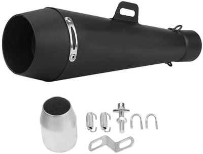 VT Goods - Uitlaatpijp motorfiets - Hoogwaardig roestvrij staal - Zwart - Scooter accessoires - Duurzaam en corrosiebestendig - Geschikt voor...