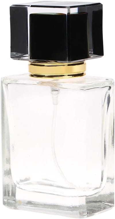 Lege 50 ml parfumfles met hervulbare spraypomp, draagbare parfumatomizer in zwart met metalen afwerking