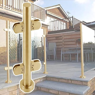 Glazen Balustrade Paal - Glazenhek Paal Glas Reling - Balkon Afschermen - Roestvrij Staal 304 - 10-12mm Glasdikte - Zilver