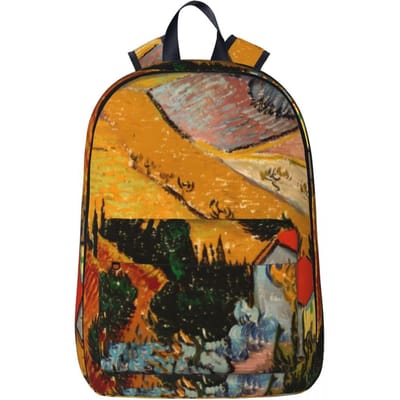 Vincent Van Gogh Rugzak Vissersboten Trekking Rugzakken Unisex Designer Ademende Schooltassen Kawaii Rugzak 43x32x18cm