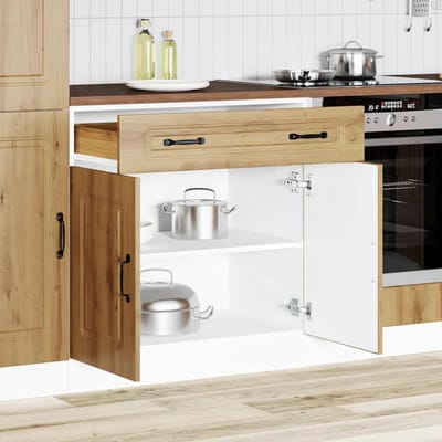 vidaXL - Onderkast - Kalmar - bewerkt - hout - artisanaal - eikenkleur