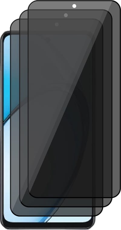 Privacy Screenprotector geschikt voor Oppo A60 / A40 / A40m - 3x Volledig Dekkend Glas Screen Protector