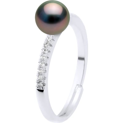 Ring Sieraad - Echte Gecultiveerde Tahiti Parel Rond 7-8 mm