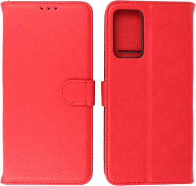 Oppo Find X5 Lite Hoesje - Book Case Telefoonhoesje - Kaarthouder Portemonnee Hoesje - Wallet Cases - Rood