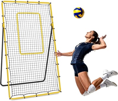 Volleybal Reboundnet - Trainingssysteem Sport - Verbeteren Slagvaardigheid - Solide Stalen Frame - 213 x 123 cm - Zwart