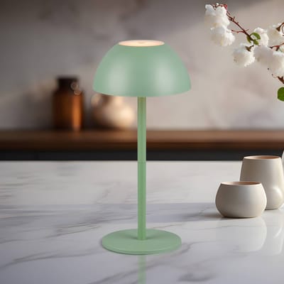 REALITY RICARDO - Tafellamp - Pistache groen - incl. 1x SMD 1,7 W - 4-stappen TOUCH - USB-aansluiting - Verlichting omhoog en omlaag - Accuvoeding - Buitenverlichting - IP54