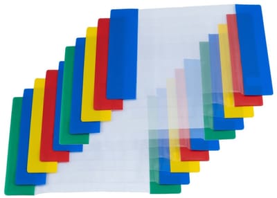 Set van 10 A4 Hoezen voor Schriften en Boeken - Mix Kleuren