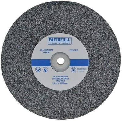 Slijpwiel Aluminiumoxide - Bankslijper Schijf - Metaal Bewerken - Inclusief Reductie Bussen - 200x25mm Medium