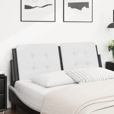 vidaXL Hoofdbordkussen "Zadar" 137 cm kunstleer wit en zwart